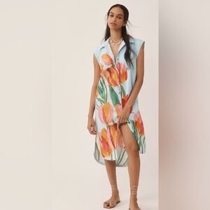 Anthropologie MAEVE The Lillian Floral Sleeveless Dress with Tulip Print Size S